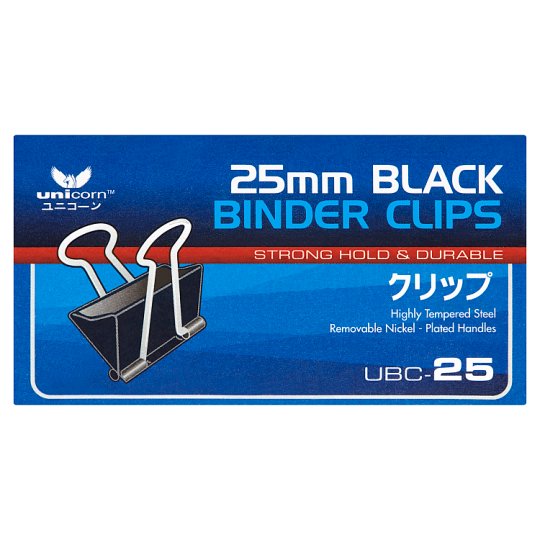 正規通販 その他 Unicorn Black Binder Clips UBC-25 25mm その他