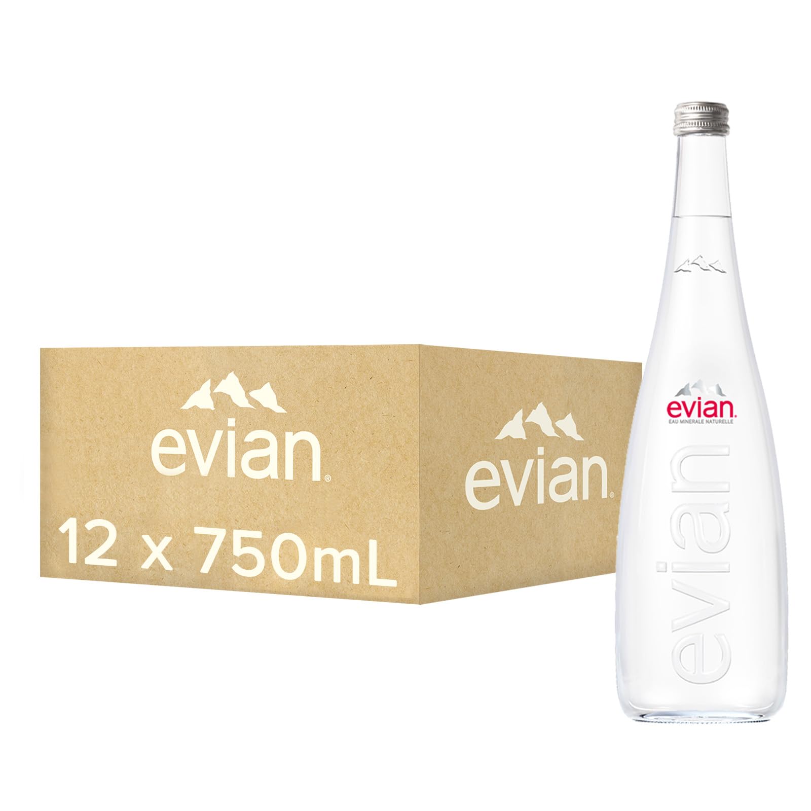 Evian(エビアン) グラスボトル 750ml×12本