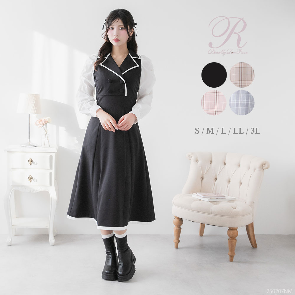 シャツドッキングテーラードワンピース【大きいサイズ有り】 535232 ワンピース