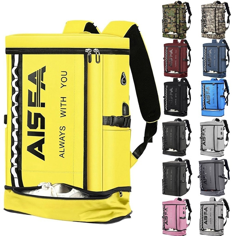 リュック メンズ リュックサック スクエア バックパック 防水17インチ PC ビジネス ラップトップバック USB充電ポート付き 30L アウトドア旅行防災 通勤 靴/弁当収納