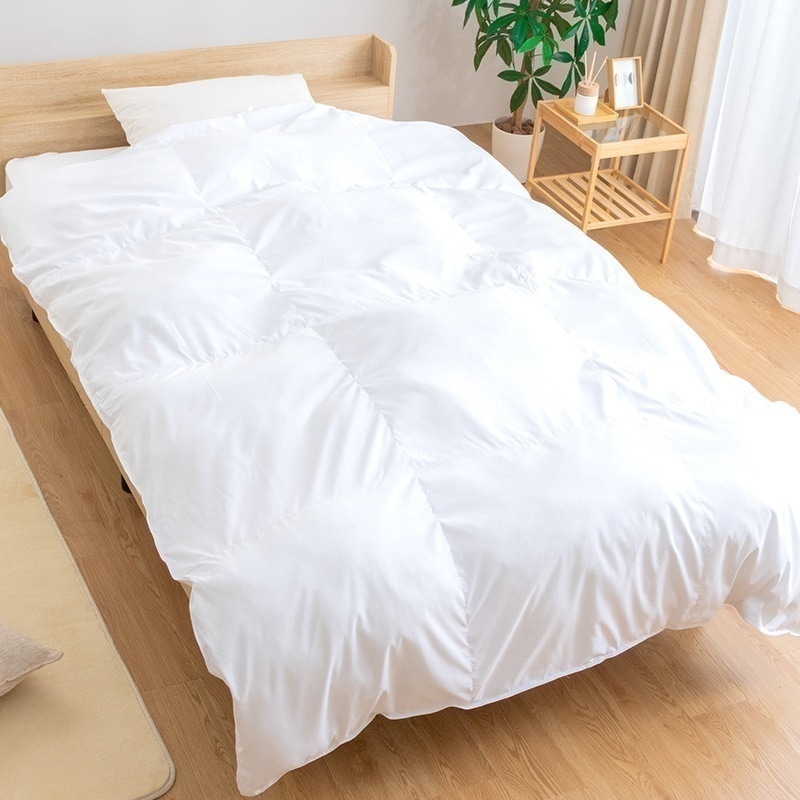 掛け布団 人工羽毛 ダブルロング 幅190 長さ210cm 肌掛け布団 布団 ふとん寝具 暖か 抗菌 消臭 洗濯可能 軽量A