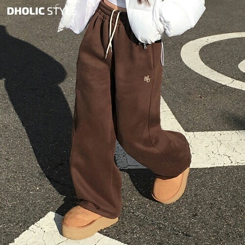 [メガ割りSALE]2TYPE両起毛ロゴスウェットパンツ・p619313