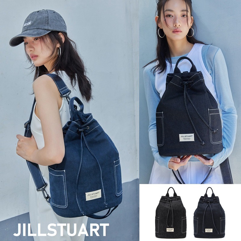 ジェラート ステッチ装飾 キャンバス バックパック／スリングバッグ 2色展開 韓国人気 レディース シンプル おしゃれ トレンド