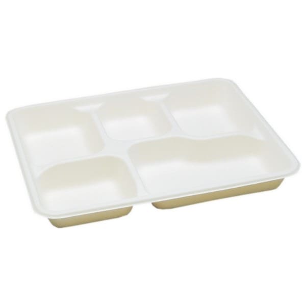 パルプモールド容器　モールド弁当　MB-38　無地　267×217×30mm　50枚×12入【メーカー直送・代引き不可・時間指定不可・沖縄離島不可】