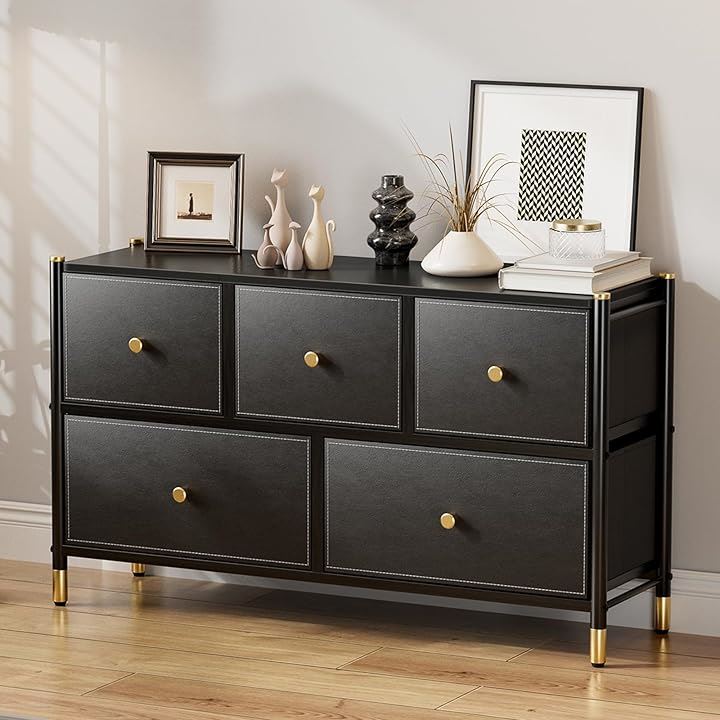 チェストタンス 収納 ローチェスト軽量 テレビ台 おもちゃ箱 布製 ワイドチェスト 引き出し 衣装棚 簡単組立 衣類収納 キッズ ベイビー用ワイドチェスト( ブラック, 幅100CM)