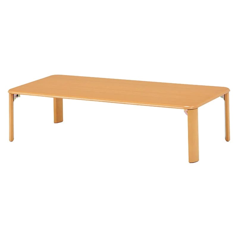 折りたたみテーブル 120×75cm 木製 ローテーブル 完成品 折りたたみ センターテーブル 座卓 木目調 角丸 コンパクト収納 おしゃれ