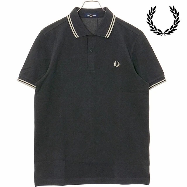 ポロシャツ ツイン ティップド フレッドペリーシャツ [M3600-V56] メンズ トップス 半袖 コットンピケ ANCHR-GRY/OATML 正規取扱店