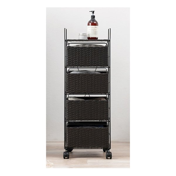 ランドリー 約 幅30×奥行30×高さ85cm ダークブラウン RAN-2434DBR