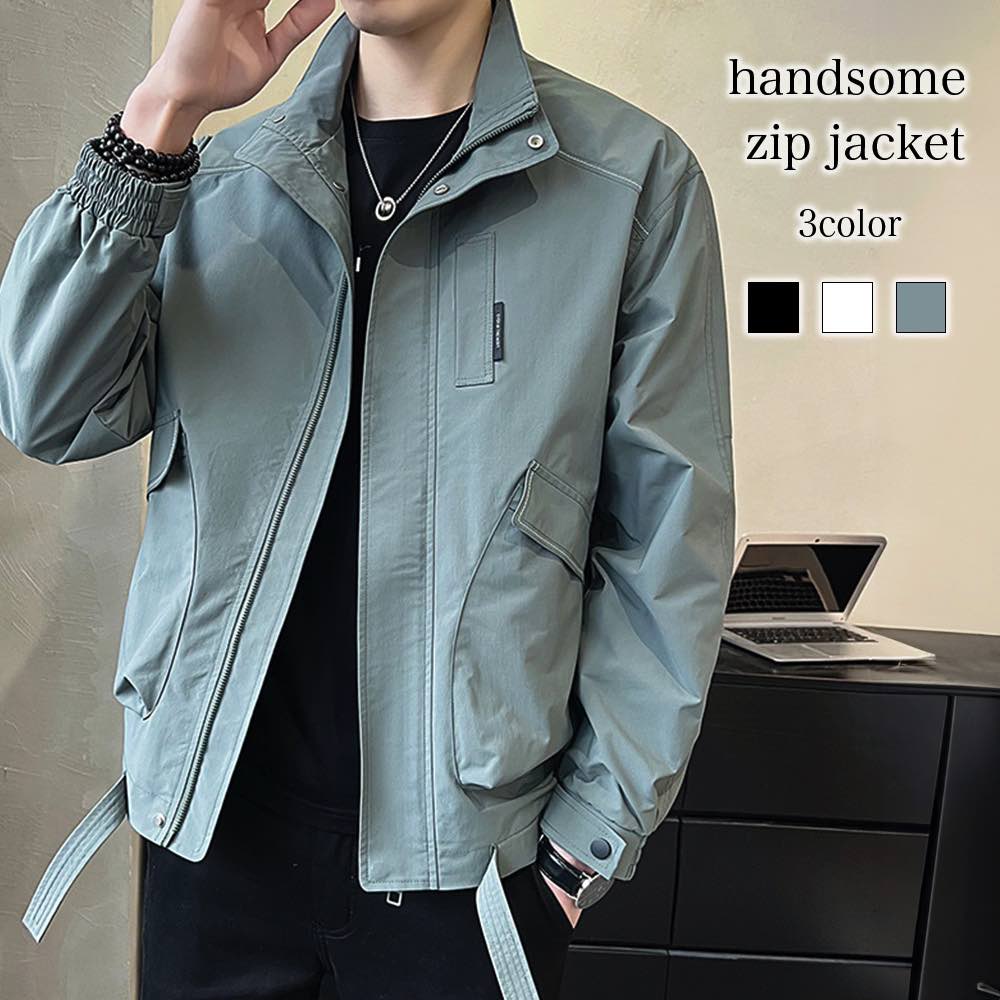 ブルゾン メンズ ハンサムジップジャケット かっこいい ゴルフ きれいめ ブランド パーカー マウンテン キルティング ジャンパー 冬 おすすめ 防寒 秋 コーデ 春 コーデュロイ ウェア 40代 ジ