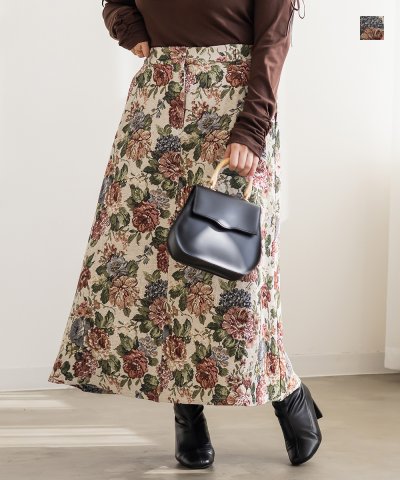 大きいサイズ レディース LL 3L 4L XL XXL XXXL CLETTEオリジナルAラインゴブランスカート