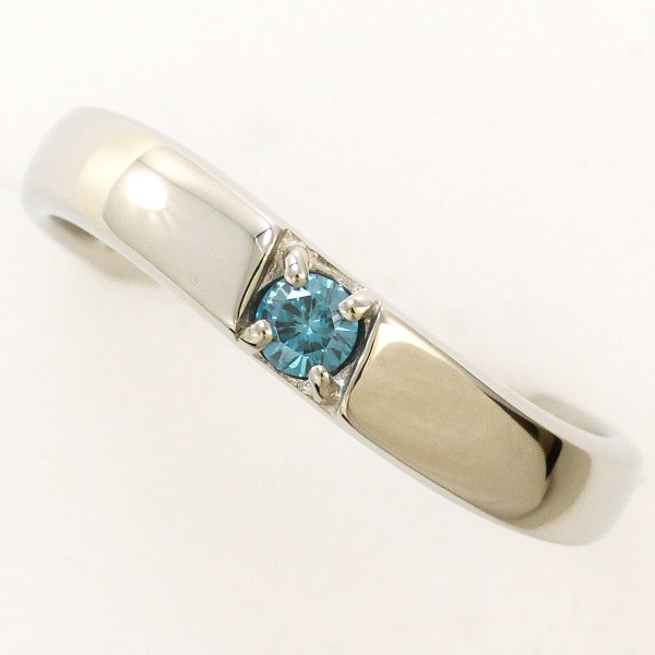 K18 18金 WG リング 11.5号 ブルーダイヤ 0.09 中古