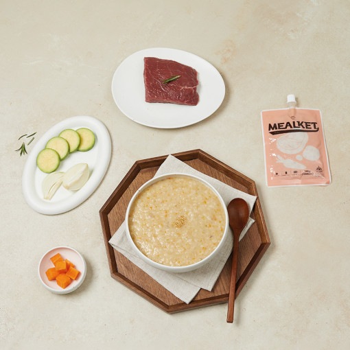 モーニングフル ミルケット 軽食 絞るお粥 牛肉と野菜粥 140g (5パック)