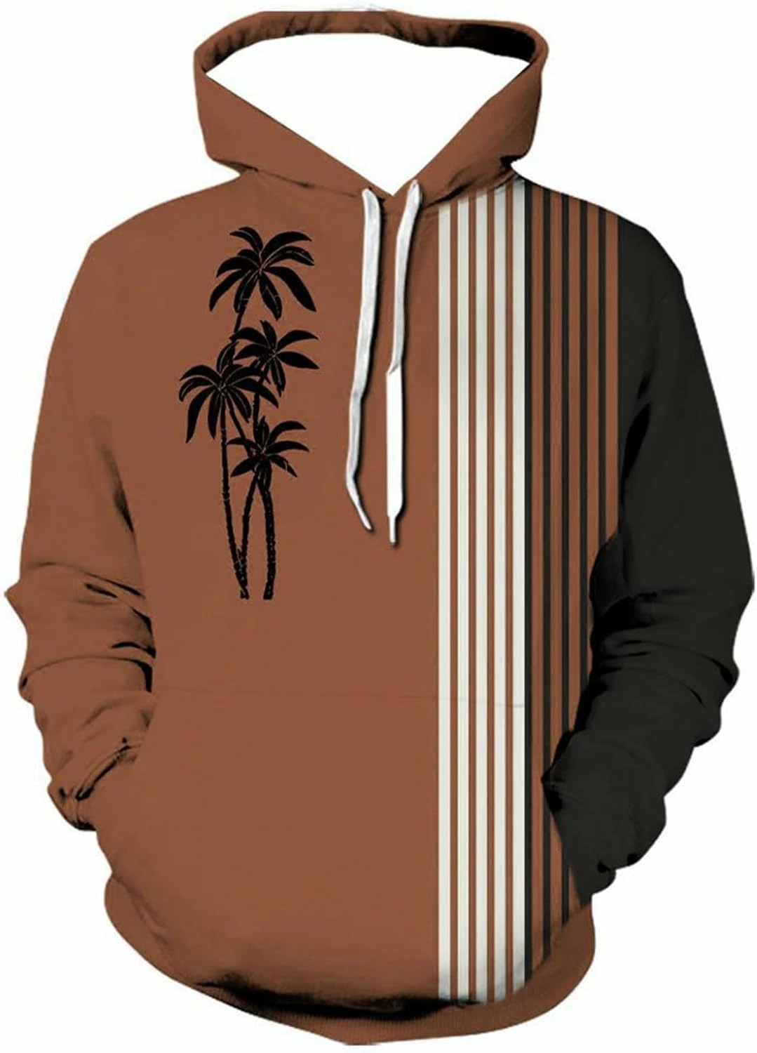 パーカー メンズ 秋服 長袖 ココヤシ柄 3dプリント プルオーバー フードパーカー フーディ オーバーサイズ 伸縮性 薄手 快適 プルパーカー ファッション スウェット 通勤 スポーツ 旅行 贈り物