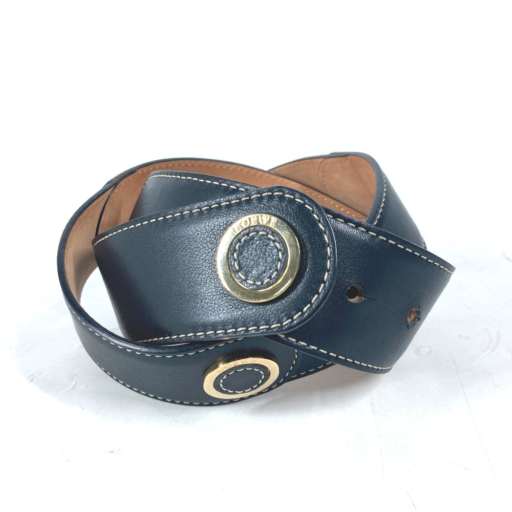ベルト ロゴ コイン レザー ブラック