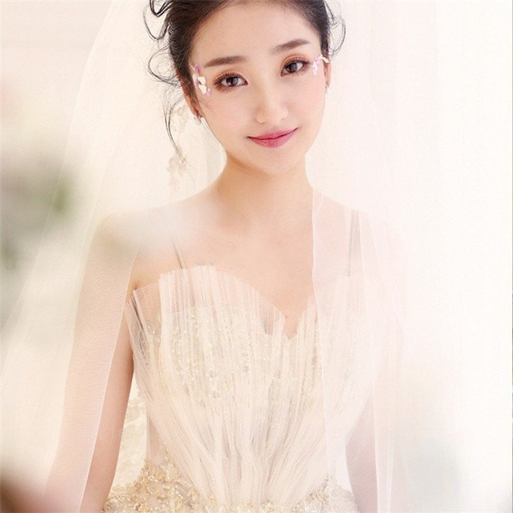 ウェディングドレス　エンパイア 二次会ドレス　花嫁ドレス　　大きいサイズ パーティー ロングドレス