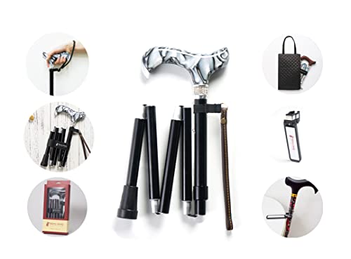 コンボセット Merry Sticks（メリースティックス）/ 折りたたみステッキ/つえぶくろ & ステッキクリップホルダー付き/杖/ロイヤルク