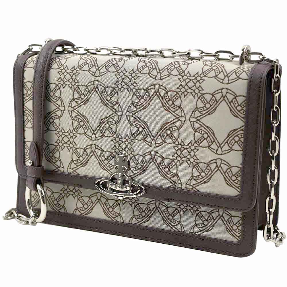 ヴィヴィアンウエストウッド ショルダーバッグ レディース 斜め掛け 肩掛け ブラウン Vivienne Westwood DEBBIE LARGE BAG WITH FLAP BROWN 410200