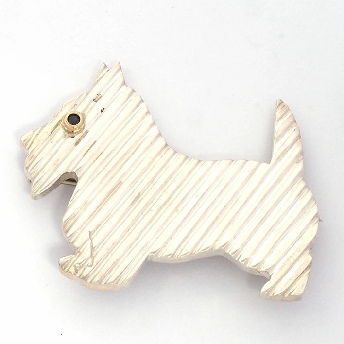 ティファニー ドッグ モチーフ 回転ピンタイプ シルバー925 K14WG 【ブローチ】