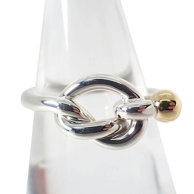 TIFFANY ティファニー 925/750 ラブノット コンビ リング ティファニー