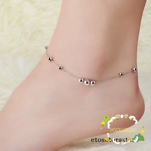 アンクレット レディース ボール シンプル シルバー プラチナ仕上げ 20代30代40代 誕生日お祝い プレゼント 夏 ギフト