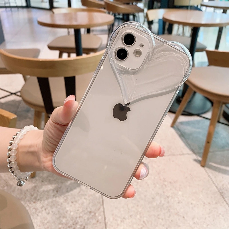 韓国の夏ins風シンプルハートiPhone14アップル15ケースxs透明落下防止ケースiphone13Pro 5,808円