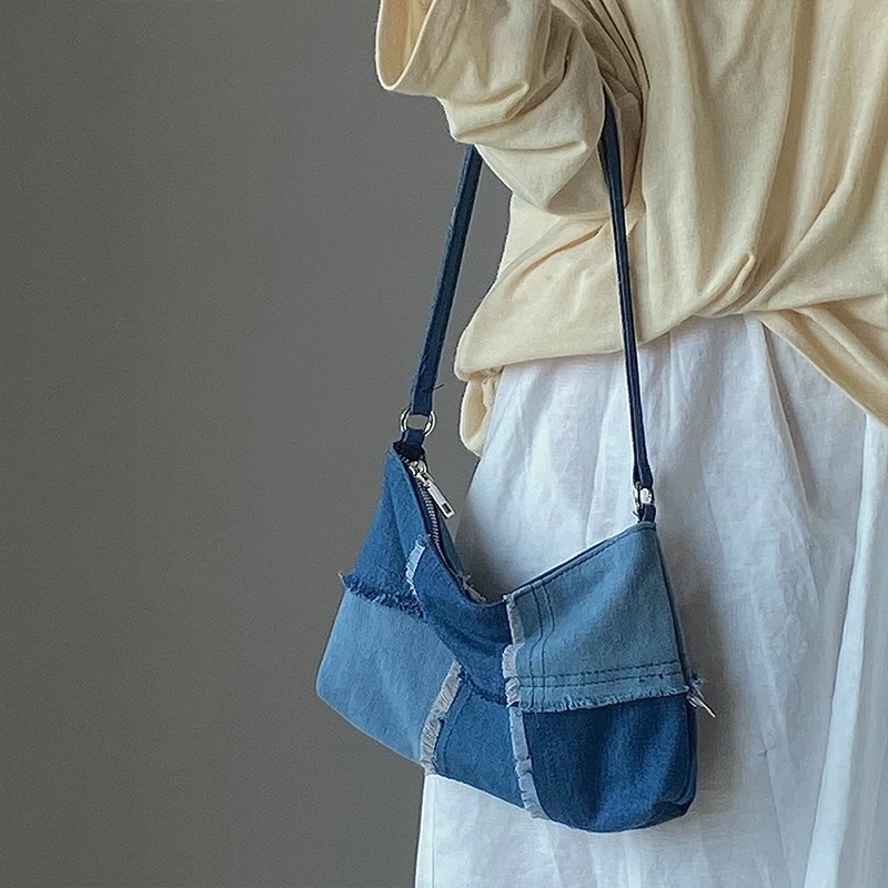 ショルダーバッグ デザイン デニム レディース 韓国 ファッション 雑貨 かわいい おしゃれ 北欧 送料無料 [K] (T)