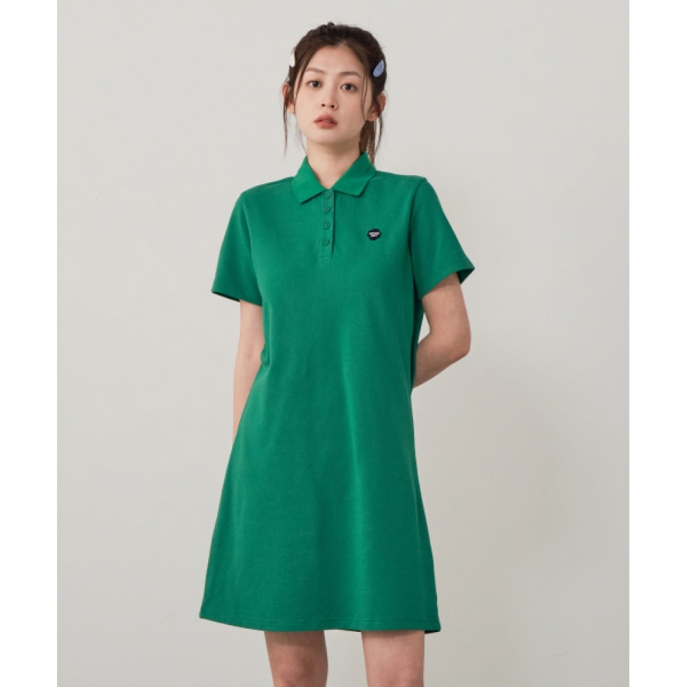 COVERNAT 女性女性クローバーハートピケドレスグリーン