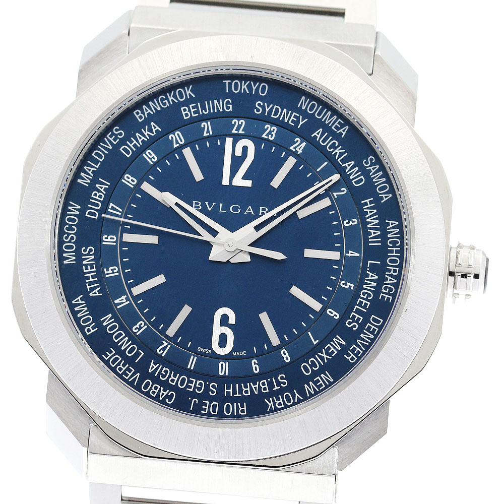 ブルガリ BVLGARI OC41SWT オクト ローマ ワールドタイマー 自動巻き メンズ 美品 _894321【中古】