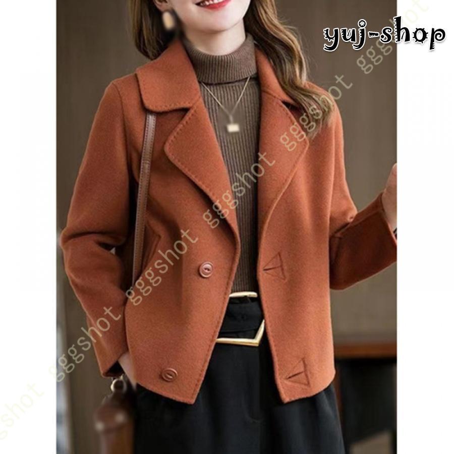 ウールジャケット レディース チェスターコート テーラード 大人 コート ウール ショート丈 暖か コート ゆったり アウター 暖かい シン 女性用