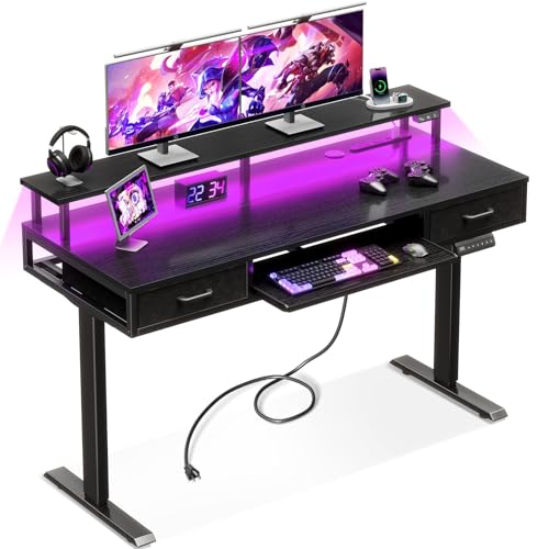電動 昇降デスク 幅120cm RGB メモリー機能付き 静音 オフィスデスク 引き出し付き 机 27,524円