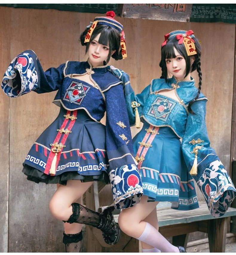 2024大人気 ハロウィン コスプレ ロリータ キョンシー服 JSK 服 仮装 コスチューム 大人用 子供用