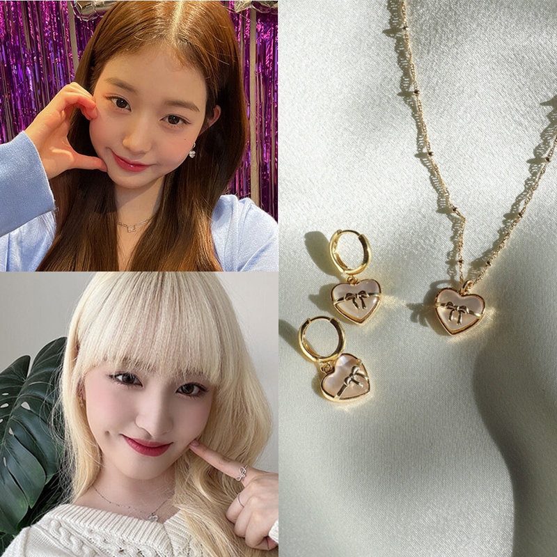 [IVEチャンウォニョン,テヨン着用] holiday heart necklace& EARRING