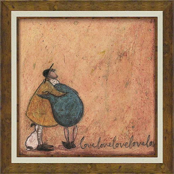 ユーパワー サム/トフト Gel加工 アートフレーム スクエア/Mサイズ 「らぶ らぶ らぶ らぶ らぶ」