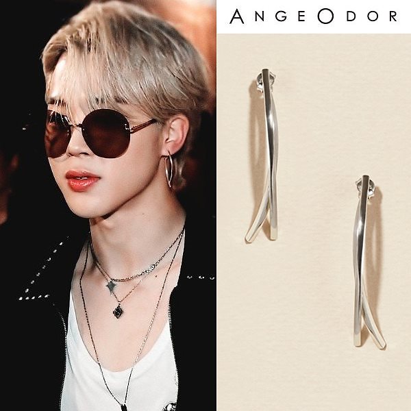 【Ange Odor】SILVER STICK drop EARRING~ピアス★BTS JIMIN着用 BTSジミン着用☆ANGE ODOR☆SILVER STICK DROP ピアス (Ange