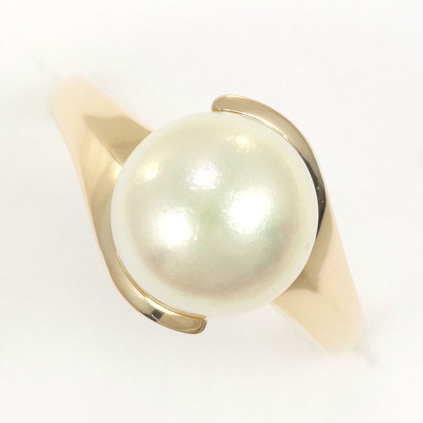 K18 18金 YG リング 指輪 7号 パール(真珠) 約8.5mm ジュエリー 中古 29,153円