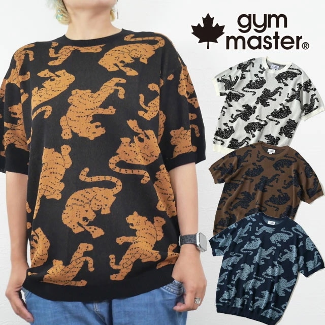 ジムマスター メンズ サマーニット ジャーガードニットトラ柄Tee レディース 半袖 トップス アパレル クルーネック サマーセーター カジュアル G521740 01 ホワイト 05 ブラック 34