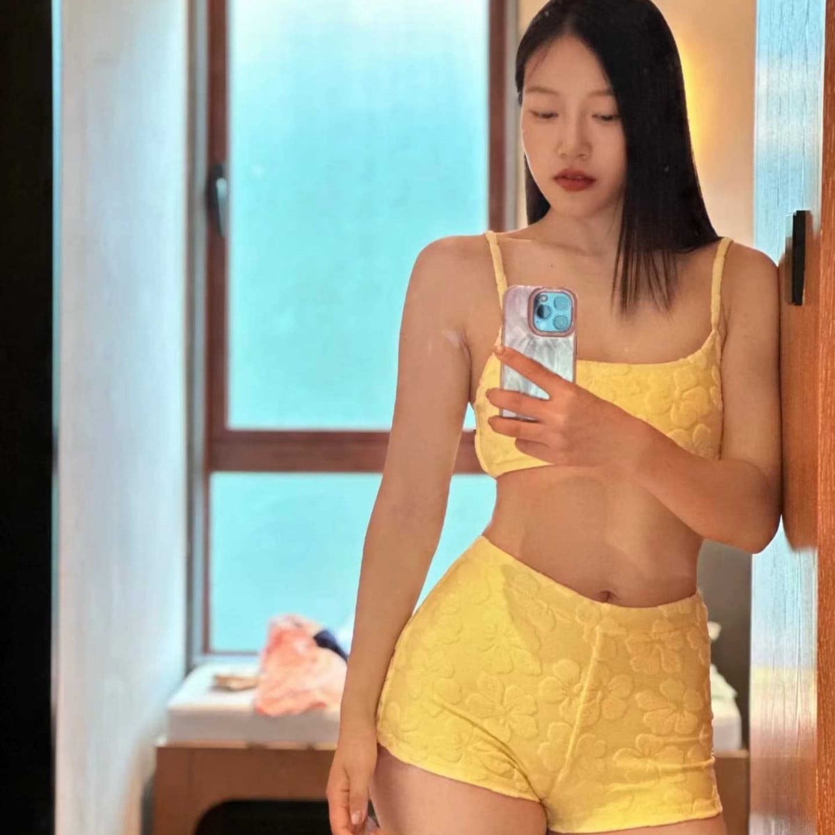 替换水着 女性 セパレート ビキニ 温泉 ハイウエスト ショートパンツ 小さめバスト 水着 ホルターネック7201565