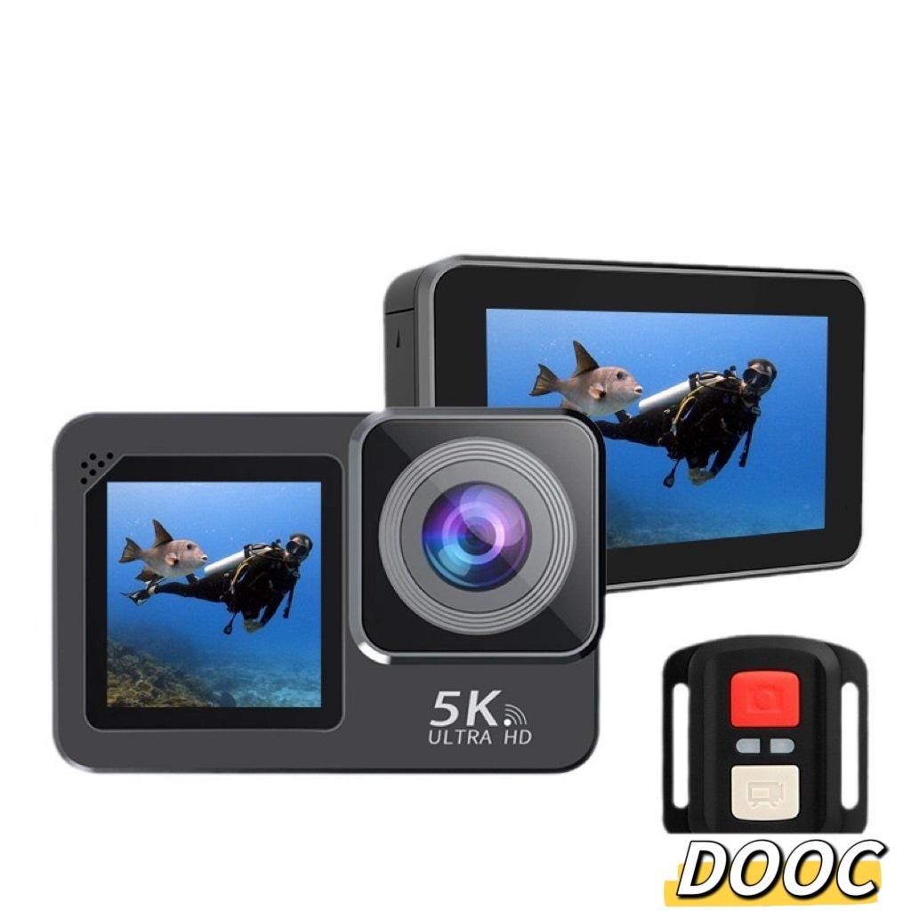 アクションカメラ 5K30fps 2024新品 4800万画素 水中カメラ 30M防水カメラ 6軸手ぶれ補正 170度広角レンズ WiFi搭載 リモコン付き ウェアラブルカメラ