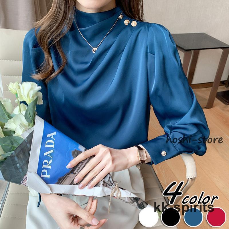 ブラウス レディース きれいめ 40代 春秋 オシャレブラウス シフォンシャツ 長袖トップス 上品 大人 通勤 ゆったり シャツ30代 50代