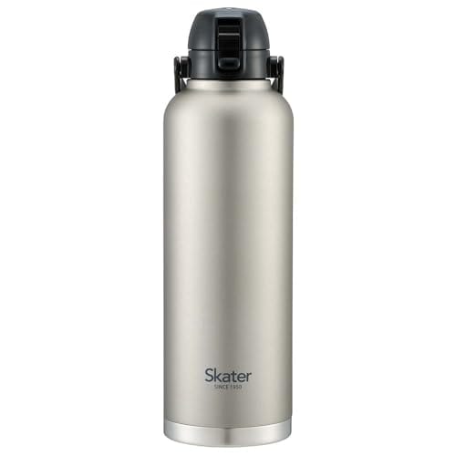スケーター(Skater) ハンドル付き 直飲み ステンレス 水筒 2L 大容量 ワンプッシュ式 シルバー 2000ml 真空二重 魔法瓶 STD20H-A
