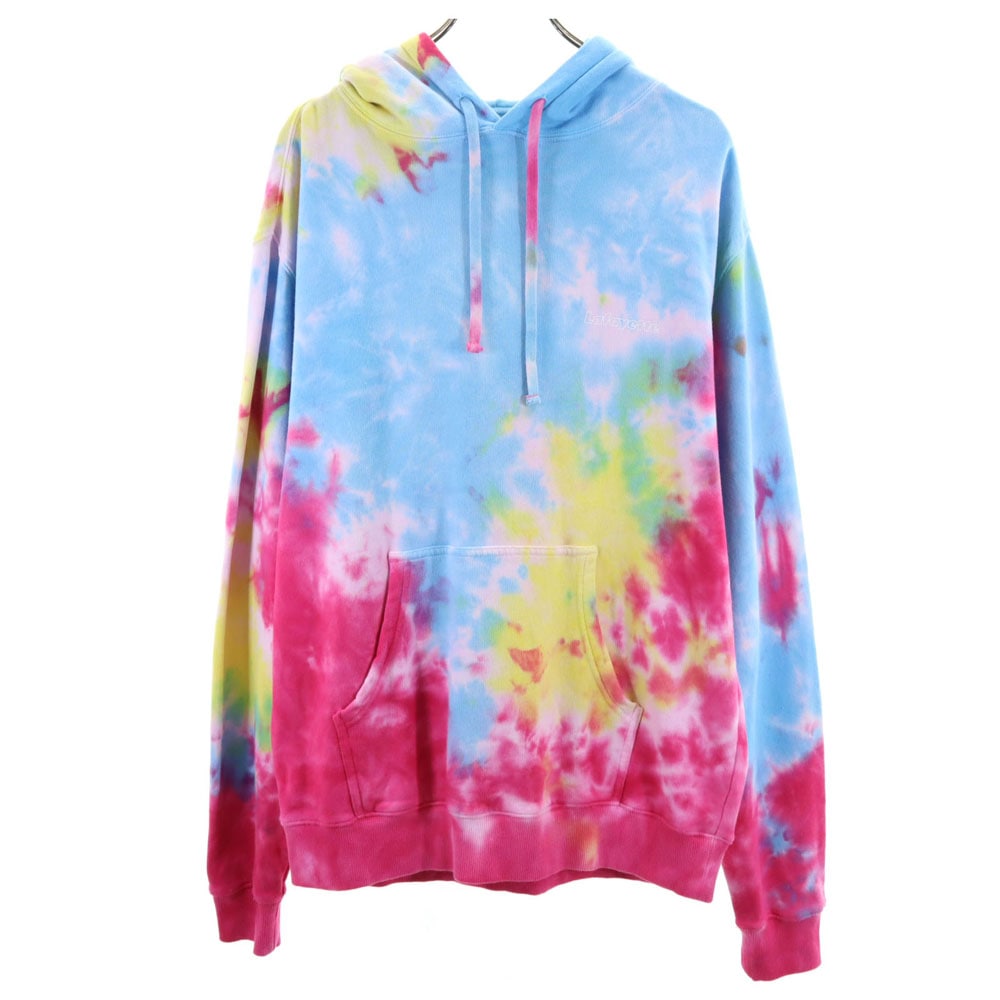 タイダイ柄 長袖 スウェットパーカー M 水色 他 メンズ