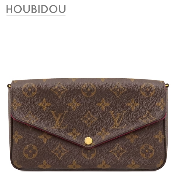 ルイヴィトン チェーンウォレット ポシェット フェリシー モノグラムキャンバス フーシャ ゴールド金具 チェーンショルダー M61276 CA1198【中古】