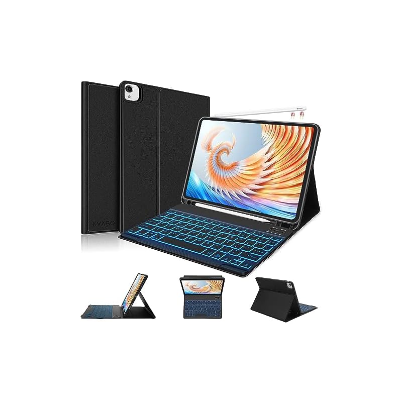 [ 2024年新開発 ] iPad Air5 Air4 キーボード ケース 7色バックライト 人気 超軽量 脱着式 iPad Pro 第4/3/2/1 兼用 ペンシルホルダー付き Bluetoothキ
