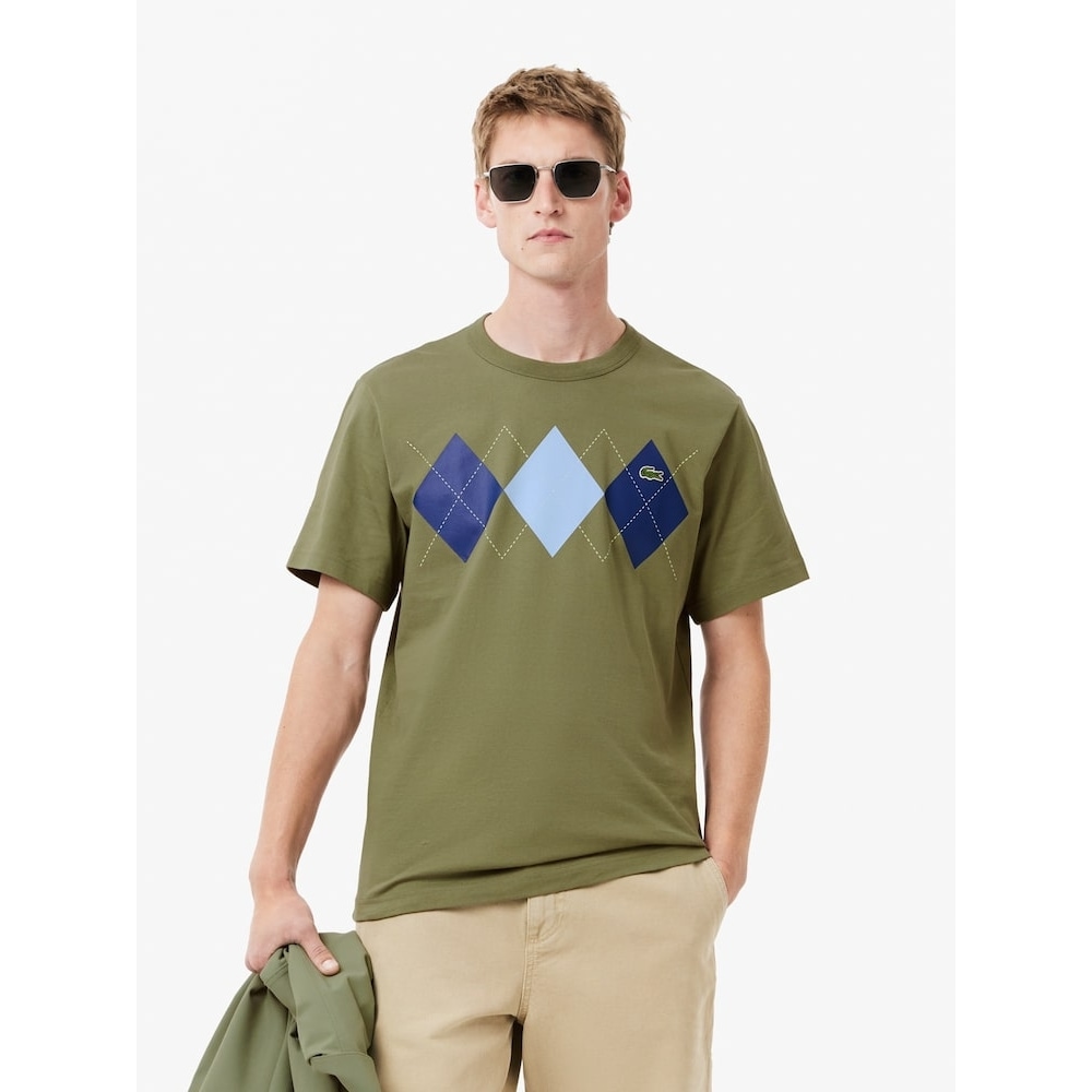 ラコステメンズクラシックフィットアーガイルショートスリーブ T シャツ TH2810-54N BMY Q2NTH2810-54NBMY