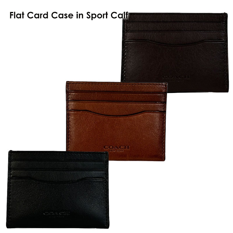 Flat Card Case in Sport Calf 934 ホルダーコンパクト パス 定期入れ ブラック ブラウン