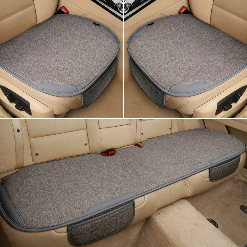 新アップグレード新品車用シートカバーセット カーシートカバー 座布団 3枚セット 通気性 滑り止め フリーサイズ 夏用 自動車用シートカバー