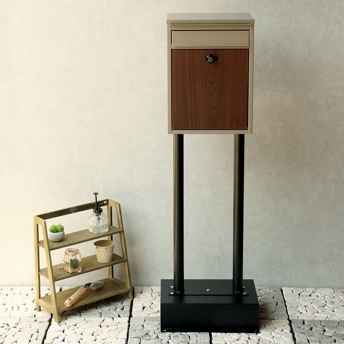 郵便ポスト スタンドポスト Shannon シャノン SDM-061 ミルクティーベージュ