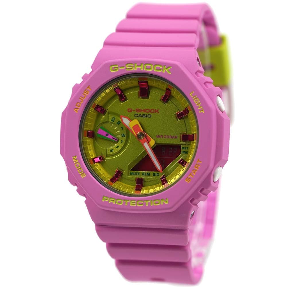 Gショック カシオ 腕時計 ユニセックス レディース アナデジ ミッドサイズ オクタゴン ピンク ライトグリーン G-SHOCK GMA-S2100BS-4ADR