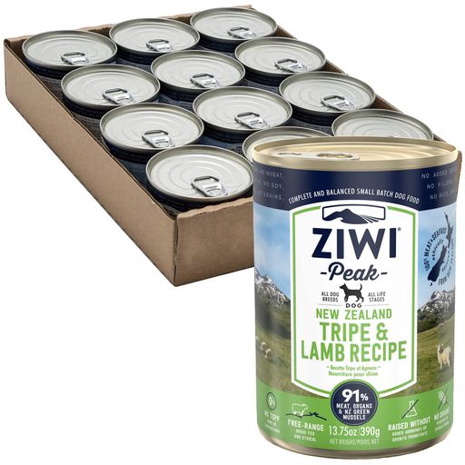ジウィピーク (ZIWI Peak) 缶詰 トライプ&ラム (犬用) 390g×12缶 (ケース販売)
