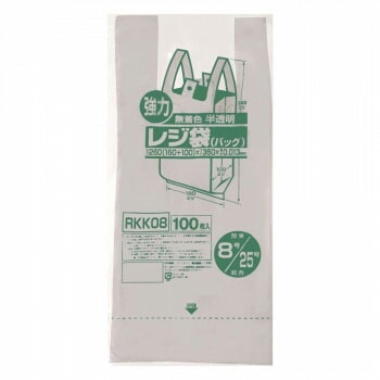 ジャパックス レジ袋 関東8号/関西25号 半透明 100枚x20冊x4箱 RKK08
